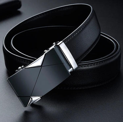 Ceinture de luxe en cuir véritable pour homme, munie d'une boucle automatique. - GetOrga