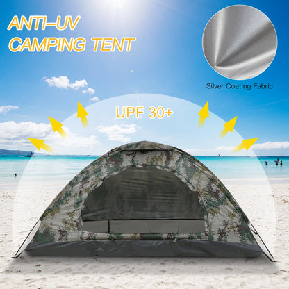 Tente ultralégère 1/2 pers. pour camping/randonnée. Portable, revêtement anti-UV UPF 30+, idéale pour plage/pêche