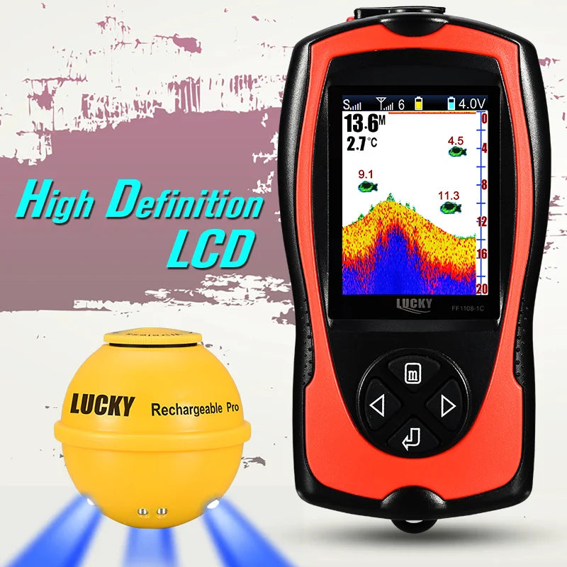 Détecteur Poisson Portable LUCKY Sonar FF1108-1CWLA Sans Fil Rechargeable, 45m