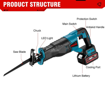 Scie électrique sans fil 10000SPM multifonction métal bois batterie 18V