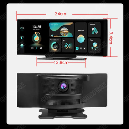 Caméra de Bord, 4K 2160P, Caméra de Recul, Android Auto, GPS , Commande Vocale, BT