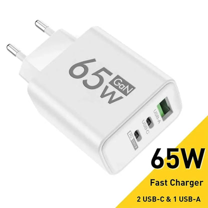 Chargeur USB Type C rapide 65W - PD 3.0 - Adaptateur mural pour téléphone