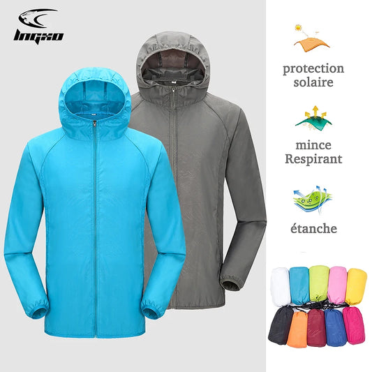 Veste Camping Imperméable Homme Femme - Protection UV - Séchage Rapide - Poche