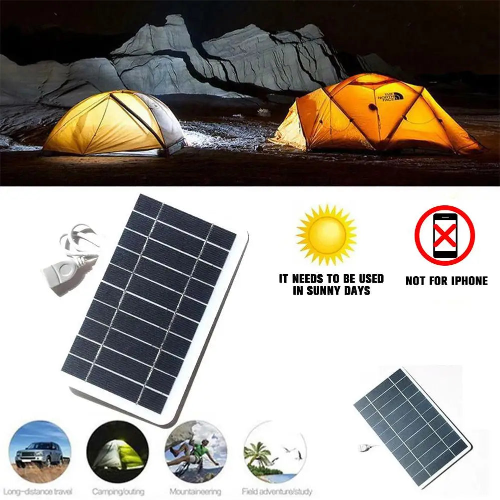 Panneau Solaire Portable 5V 2W USB - Chargeur de Batterie Sécurisé Extérieur Camping