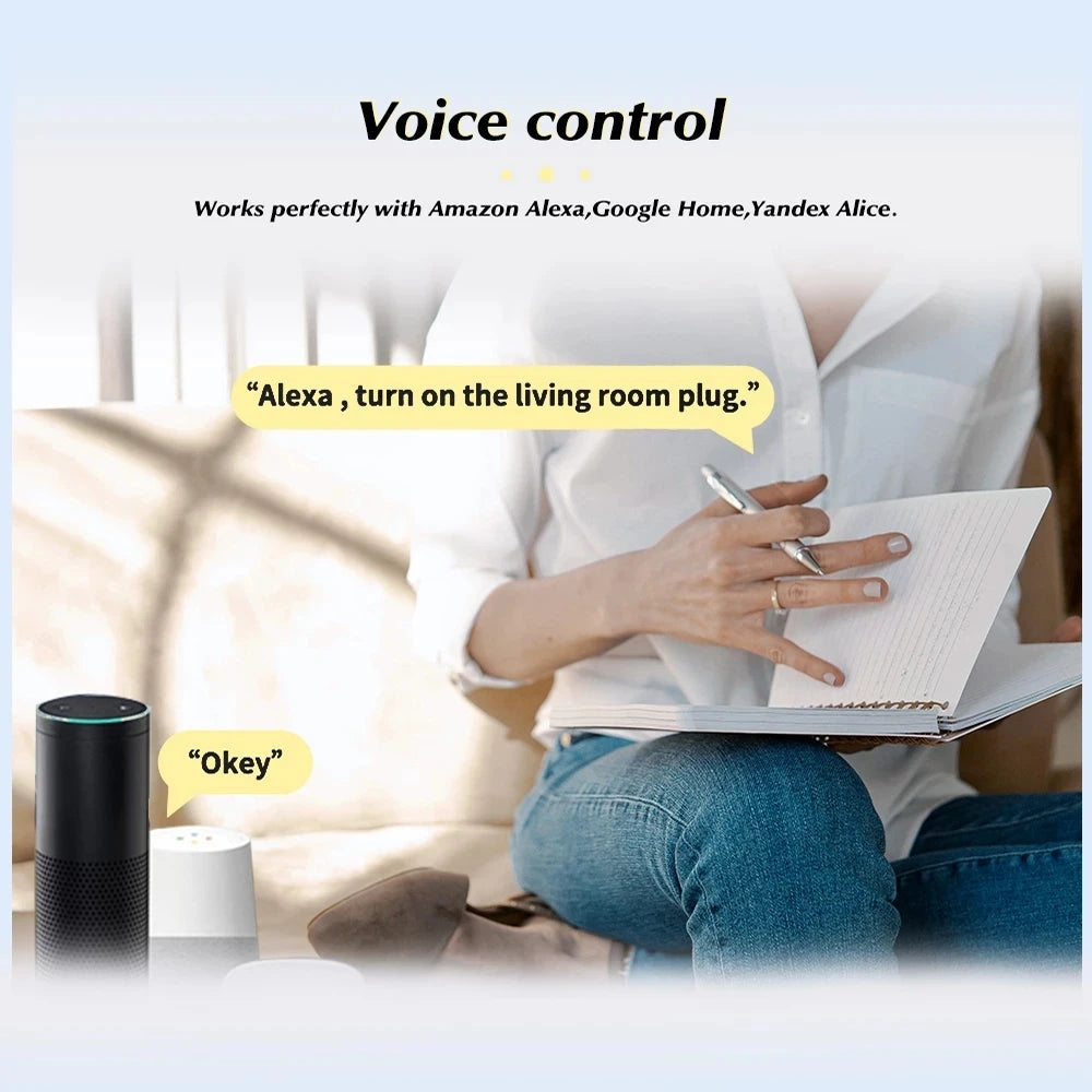 Prise intelligente EU 16A/20A Wifi, Alexa, Google Home, contrôle vocal, connecté