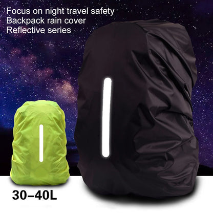 Housse Imperméable Réfléchissante 30-80L Sac à Dos - Sécurité Cyclisme Nocturne Camping