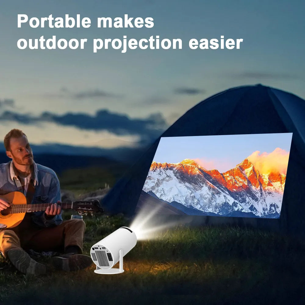 Projecteur 4K Android 11 avec Wifi6 Dual, 200 ANSI Lumens - Cinéma Maison et Extérieur - Portable et Polyvalent