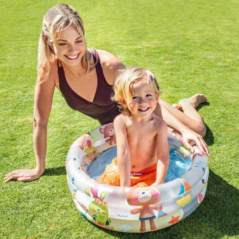 Piscine gonflable enfant, forme ronde, motifs animaux, jouet aquatique, été