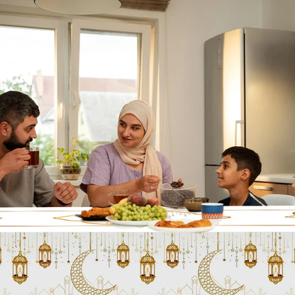 Ramadan EID Mubarak Dekorationstischdecke: Verleihen Sie Ihrem Zuhause eine festliche Note für Eid Al Adha und Eid Al Fitr 