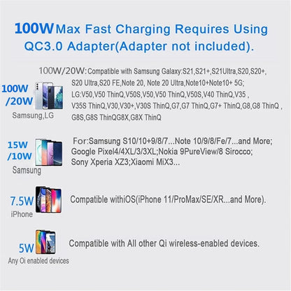 Station de charge sans fil de 200W pour iPhone, Samsung, Xiaomi, Huawei, offrant une charge sans fil rapide par induction