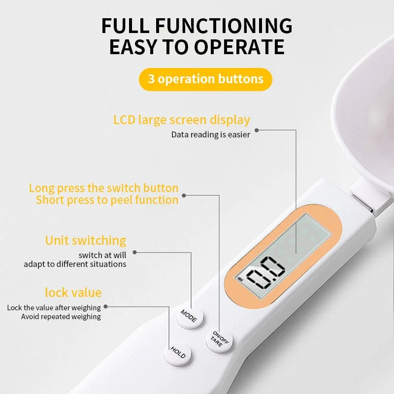 Balance de Cuisine Électronique 500g avec Cuillère de Mesure LCD. Haute Précision et Facile à Utiliser, doseur