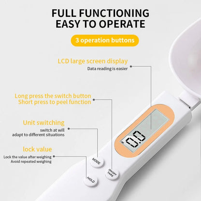 Balance de Cuisine Électronique 500g avec Cuillère de Mesure LCD. Haute Précision et Facile à Utiliser, doseur