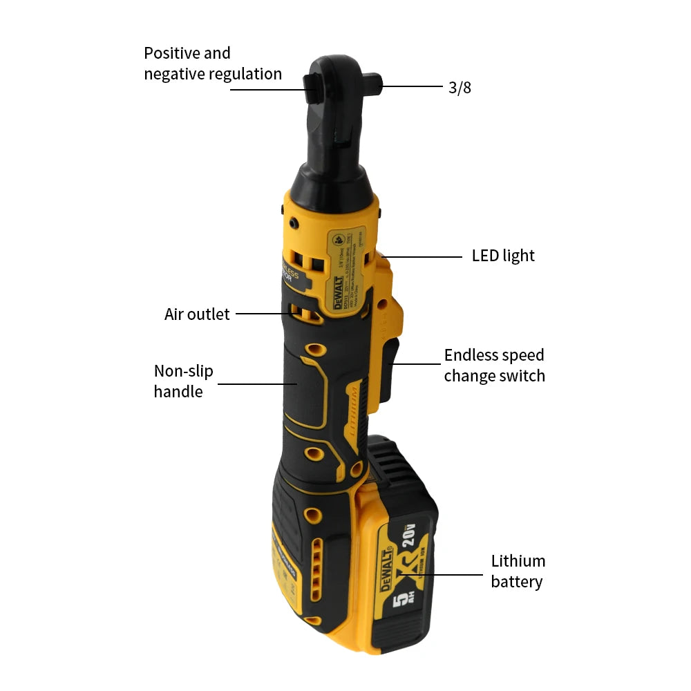 Dewalt Electric Ratchet Wrench DCF512 20V Battery Cordless Driver DCF512 Removal Screw Nut 3/8" Driver Power Tools Impact wrench