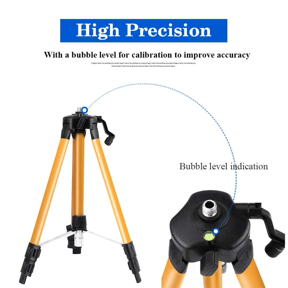 Laser Level Tripod Adjustable Height Metal Bracket With 5/8" Adapter Anti-corrosion coating