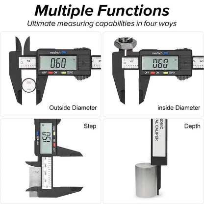 Electronic Digital Caliper Carbon Fiber Dial Vernier Caliper Gauge Micrometer Measuring Tool Digital Ruler