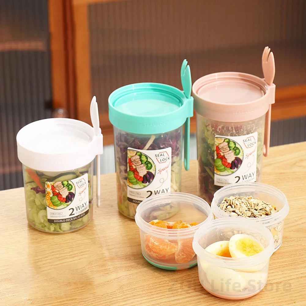 Gobelet à Salade Polyvalent - Parfait pour Emporter vos Repas Santé, rangement, manger