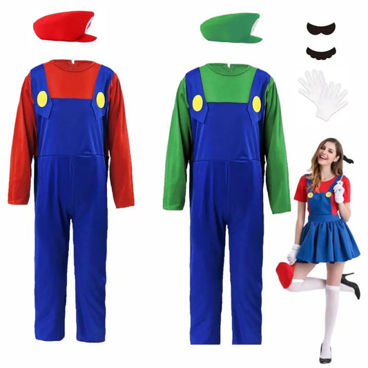 Déguisement Bros Halloween Cosplay Costume Tenues Hommes Femme, dessins animés