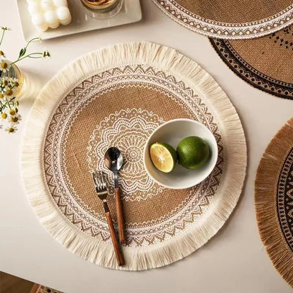 Set de Table en Jute Antidérapant - Élégance Naturelle pour Table à Manger