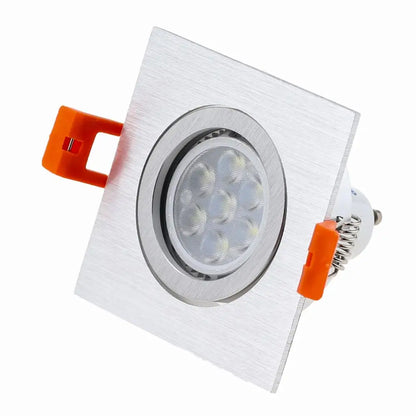 Cadre Réglable GU10 MR16, Argent Brossé, LED Encastré, Spot LED, Découpe 65MM, Montage