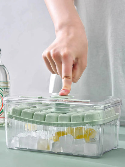 Boîte à glaçons : Créatif, à dégagement facile par simple pression, couleur vive, moule de stockage de glace de qualité alimentaire pour la maison.