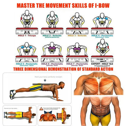 Planche de pompes multifonctionnelle avec poignées - Entraînement du torse, des abdominaux, des bras et du dos