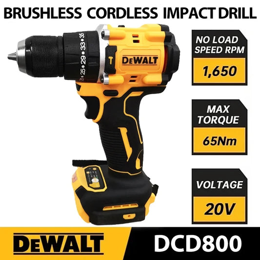 DeWalt DCD800 10MM Electric Drill Brushless Cordless Screwdriver Compact Drill Drill/Driver Power Tools For Dewalt 20V Battery