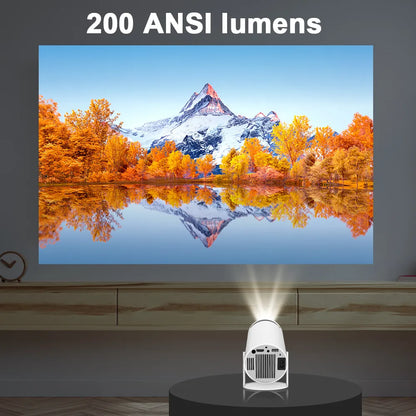 Projecteur 4K Android 11 avec Wifi6 Dual, 200 ANSI Lumens - Cinéma Maison et Extérieur - Portable et Polyvalent