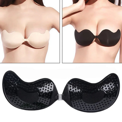 Unsichtbarer trägerloser selbstklebender Push-up-BH für Frauen, selbstklebender nahtloser BH aus Silikon, Dessous, trägerloser BH