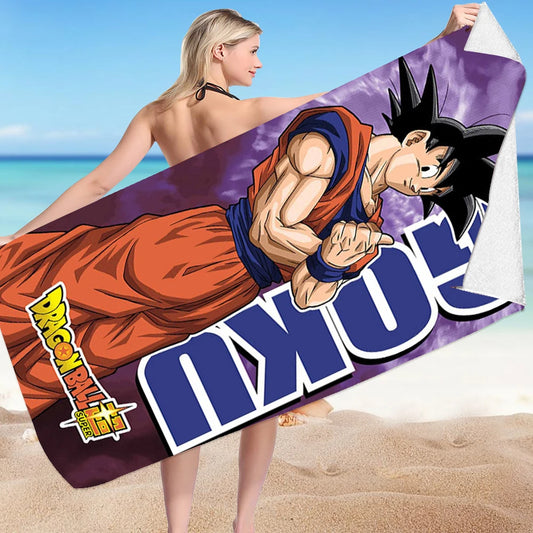 Dragon Ball et Naruto : Serviette de plage microfibre, séchage rapide, légère et douce pour nager.