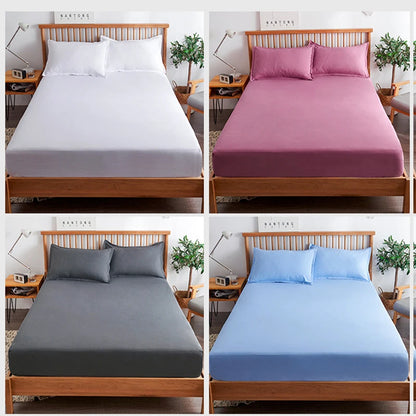 Draps ajustables en coton avec élastiques : Protège-matelas antidérapant pour lit simple, double, king, queen