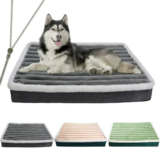 Matelas pour chien avec fermeture éclair : Coussin lavable, rembourré et amovible pour un confort optimal. Idéal pour petits et moyens chiens.