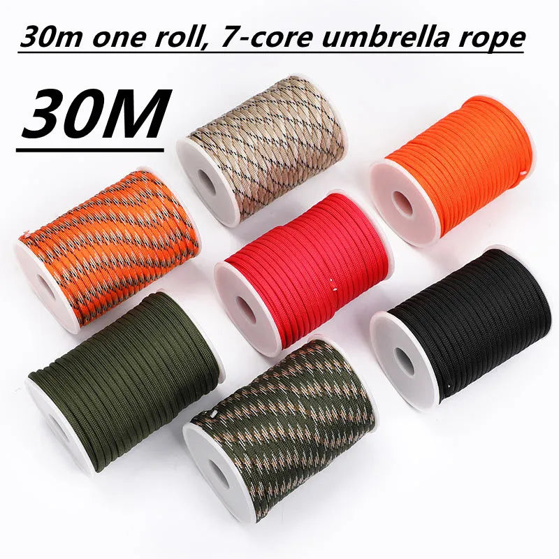 Corde Paracorde 4mm 5M/15M/30M - Corde de Survie Camping Multifonction