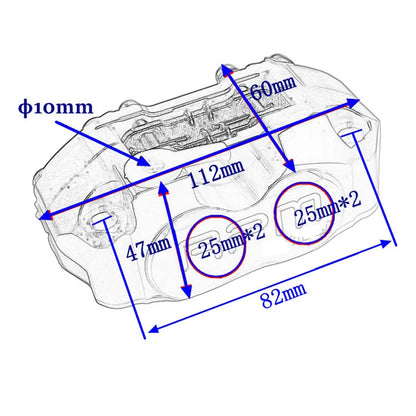 Étrier de Frein Universel Moto 82mm, Disque Flottant 200mm 220mm avec Adaptateur