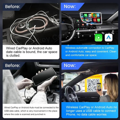 Adaptateur CarPlay/Android Auto sans fil, Mazda, Toyota, Mercedes, Peugeot.