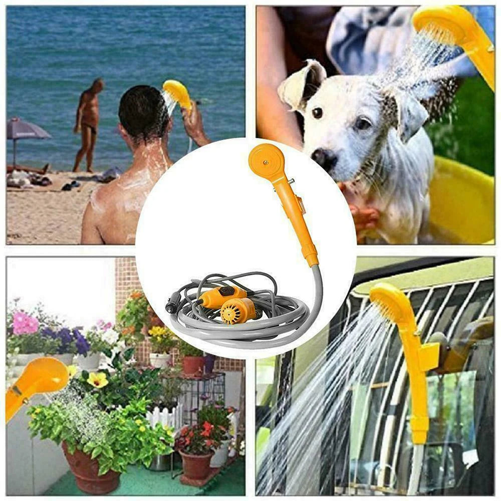 Douche portable pour camping, randonnée, voyage en voiture 12V, bain extérieur, arrosage plantes, lavage auto, bain pour animaux