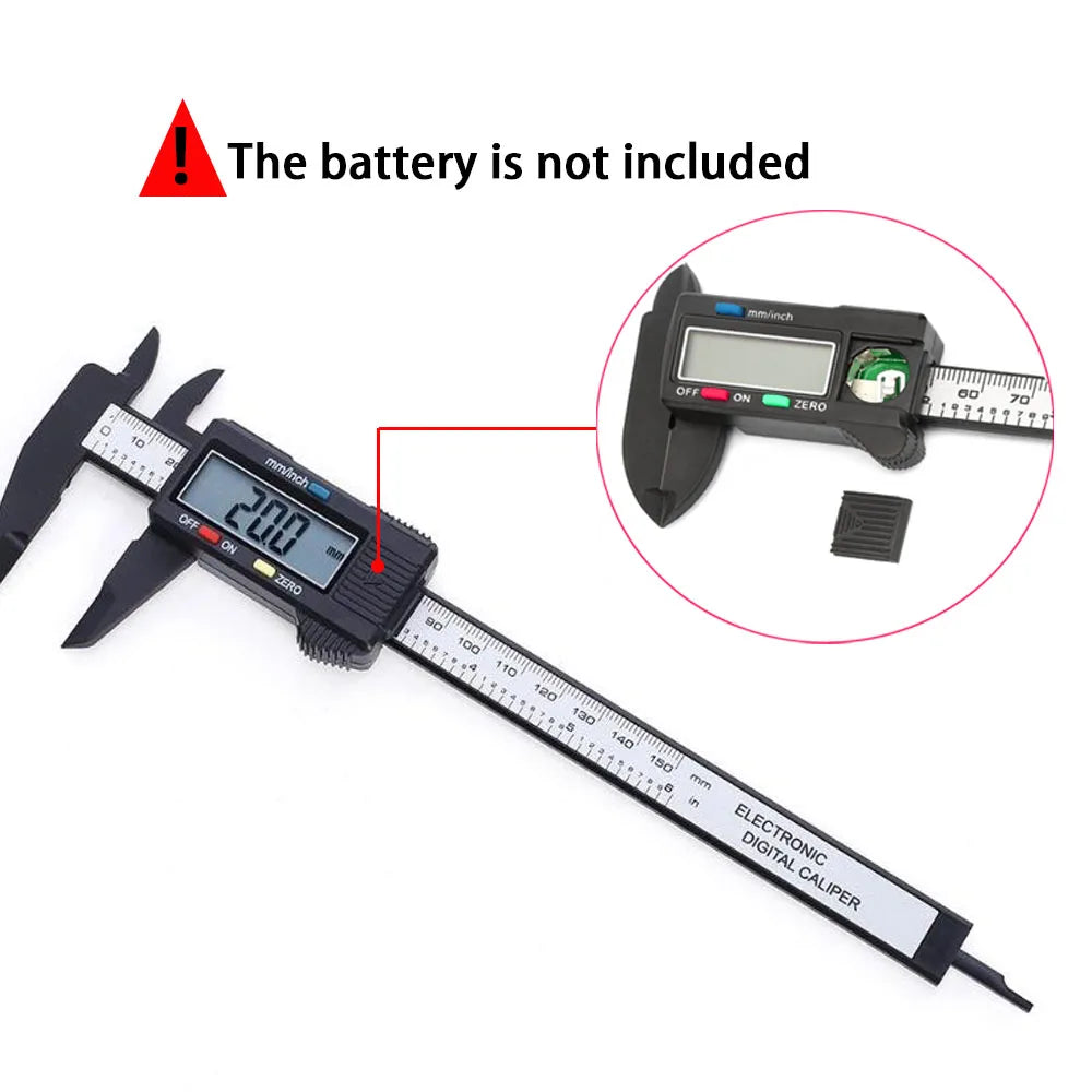 Electronic Digital Caliper Carbon Fiber Dial Vernier Caliper Gauge Micrometer Measuring Tool Digital Ruler