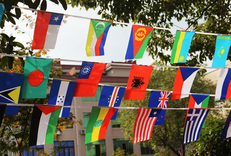 Drapeaux nationaux de 200 pays, accompagnés de cordelettes, euro24, évènements, fêtes, décoration