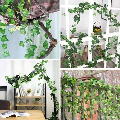 Guirlande de Lierre Artificiel Décoratif Plantes Vertes pour Maison, Jardin, Bureau, Mariage