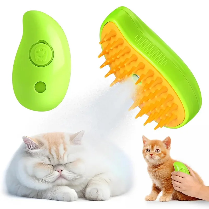 Brosse à vapeur électrique, Peigne à spray pour poils de chat, et Massage pour toilettage des animaux