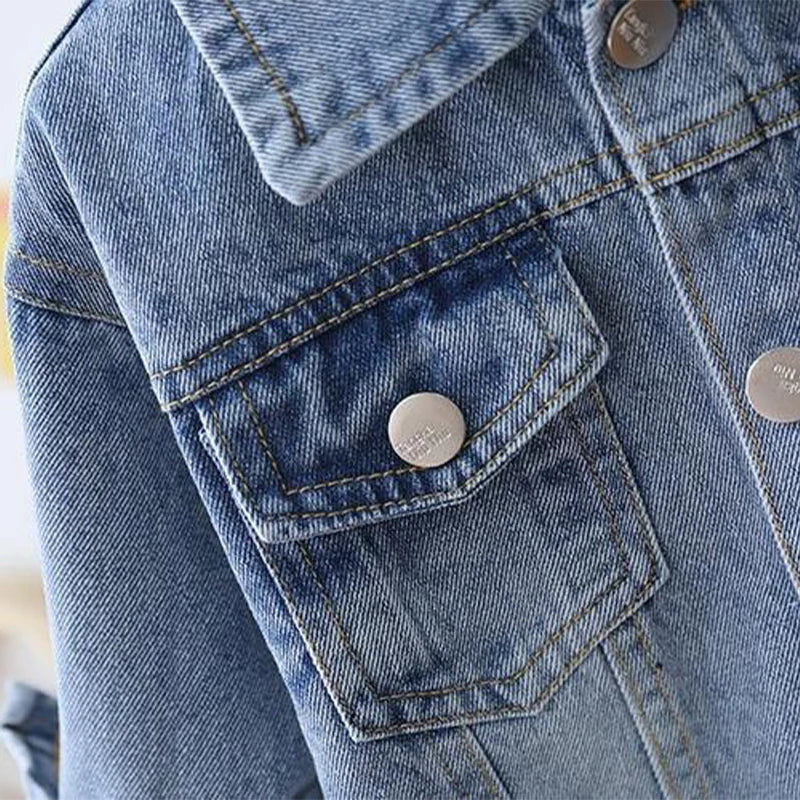 Veste en Jean Daisy pour Filles - Mode Printemps Automne - 2 à 7 Ans