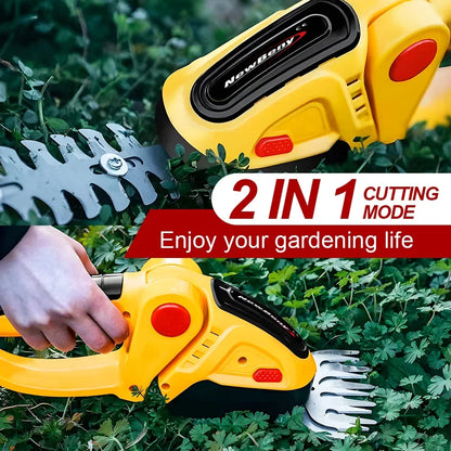 Taille-haies Électrique Sans Fil 2 en 1, 20000RPM, Rechargeable, Outils de Jardin