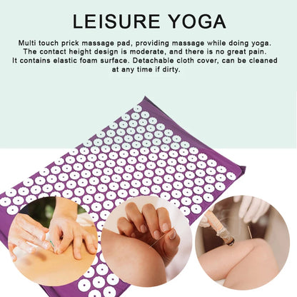 Coussins de massage yoga violets avec grands points de contact pour le cou, le dos et les pieds