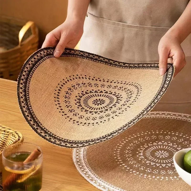 Set de Table en Jute Antidérapant - Élégance Naturelle pour Table à Manger