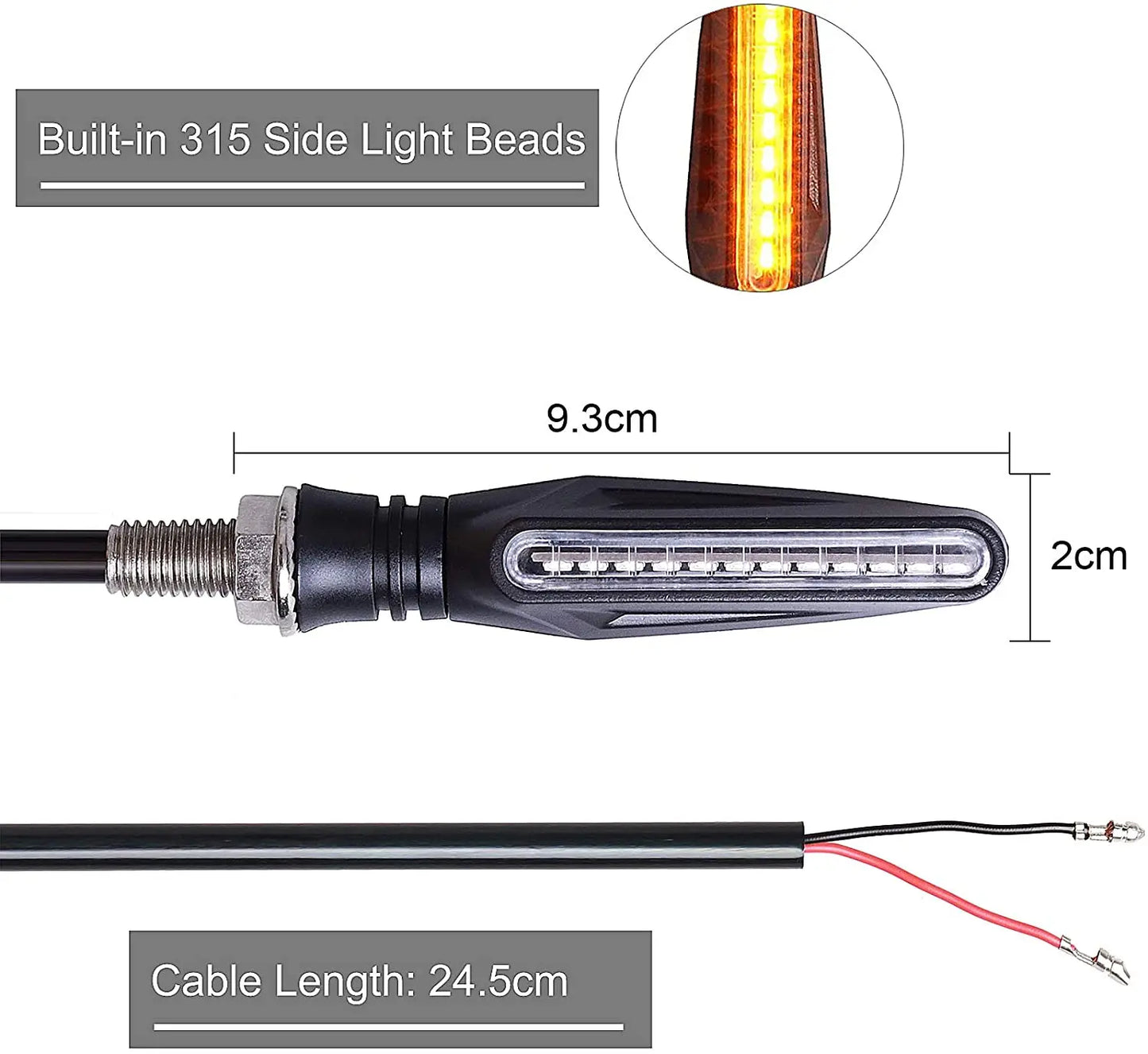 Feux LED moto, clignotants 12V, IP68, étanche, indicateur, accessoires