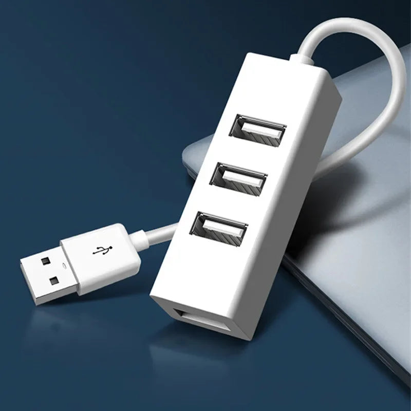 Hub USB 2.0 avec alimentation 4 ports haute vitesse, adaptateur ABS