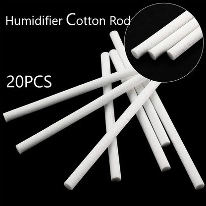 20 tiges de coton de remplacement pour humidificateur et aromathérapie, 7mm et 8mm