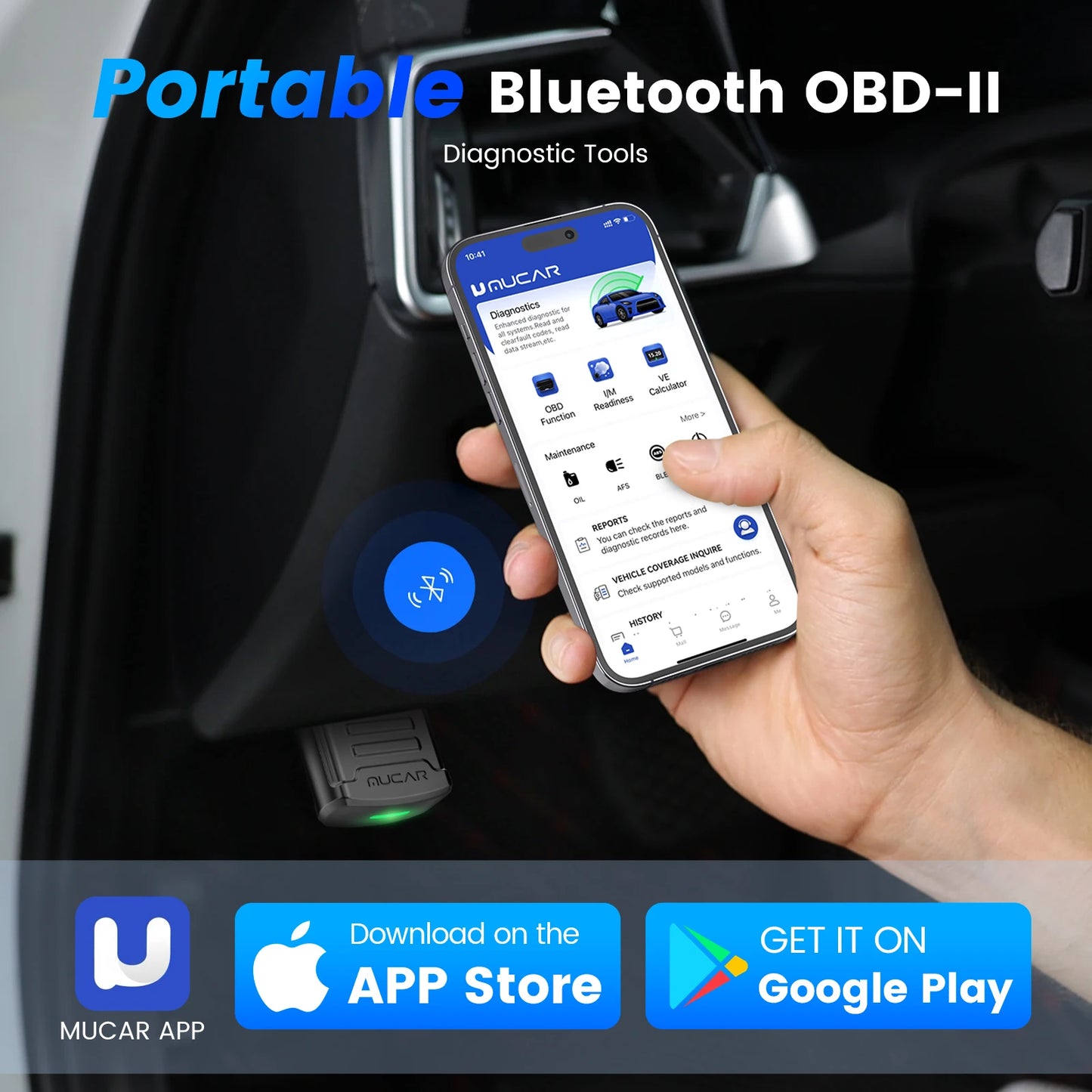 Outil diagnostic OBD2 Bluetooth, système complet, réinitialisation, lecture codes, toutes voitures.