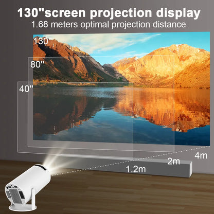 Projecteur 4K Android 11 avec Wifi6 Dual, 200 ANSI Lumens - Cinéma Maison et Extérieur - Portable et Polyvalent