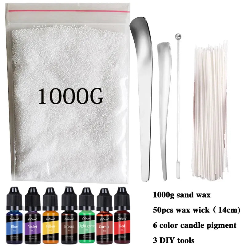 Kit de Matériaux pour Bougies Artisanales - Créez des Bougies uniques à Base de Sable