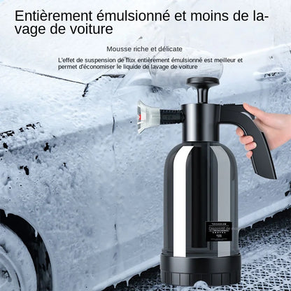 Pulvérisateur 2L avec 3 buses pour lavage voiture, mousse, nettoyage vitres.